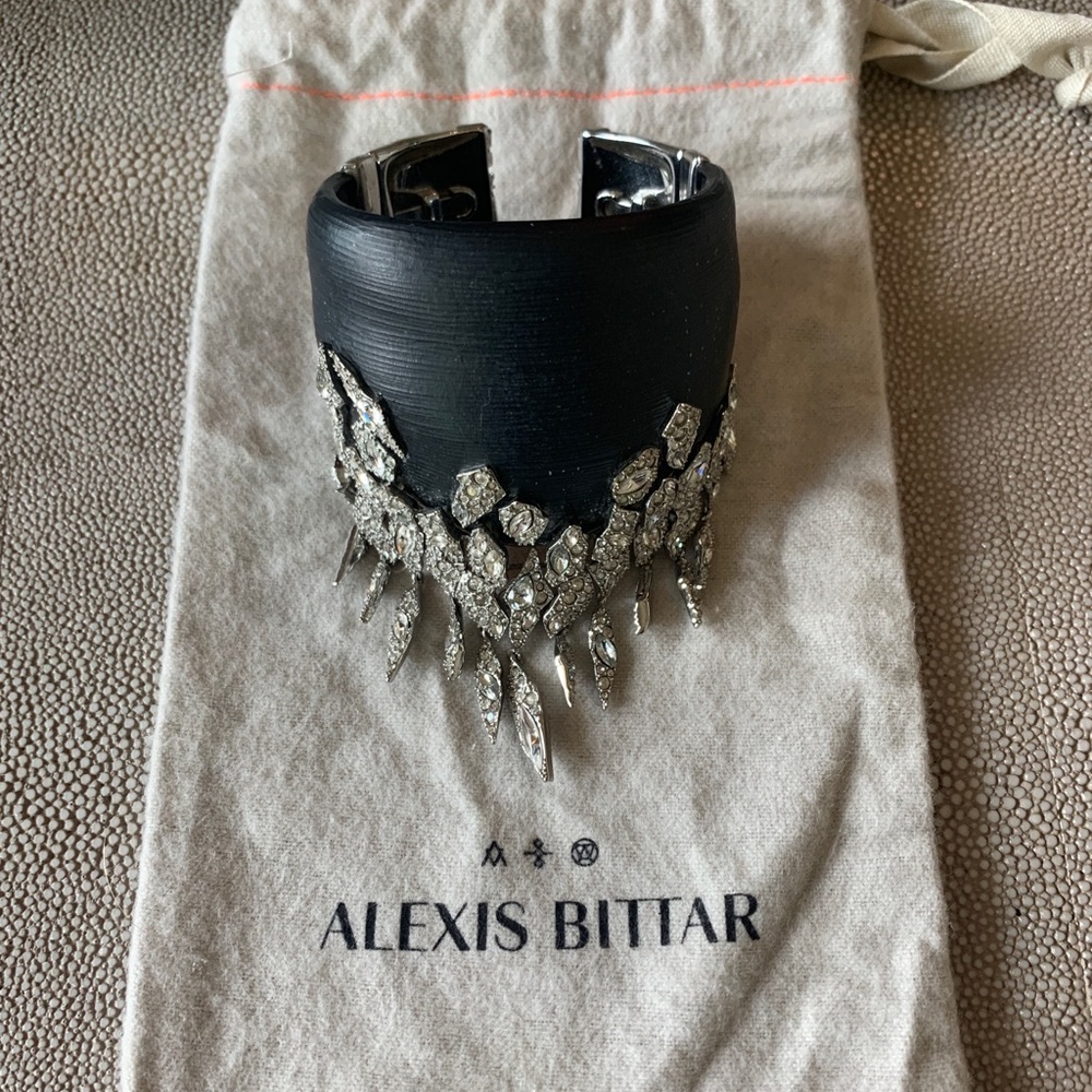 Alexis Bittar Black and Crystal cuff
